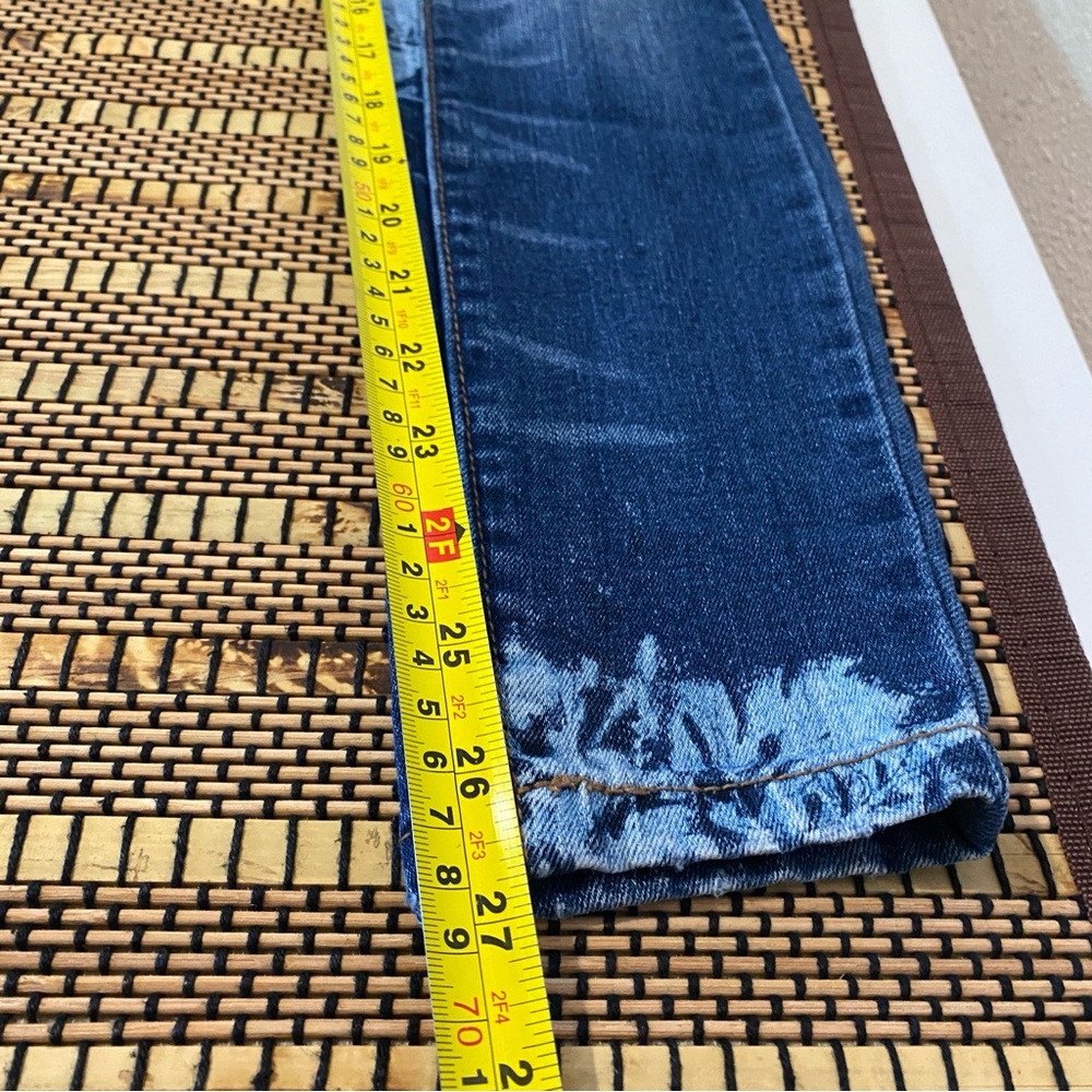 Free People Floral Skinny Jeans Size 24 Comfy Stretch Preppy Casual - Picture 10 of 12